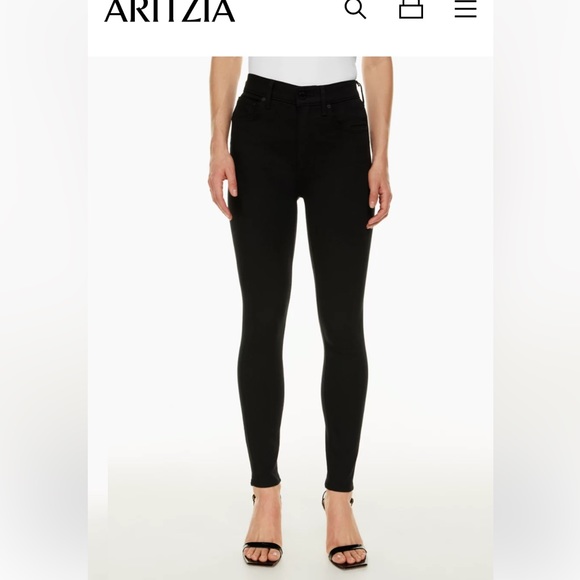 Aritzia- Denim Forum Lola Hi-Rise Skinny - Black size 26L/25 - Picture 5 of 8